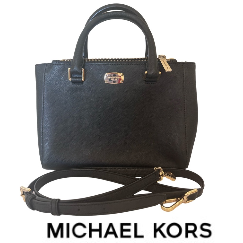 Authentic Michael Kors Astrid Black Crossbody Tote Purse MK